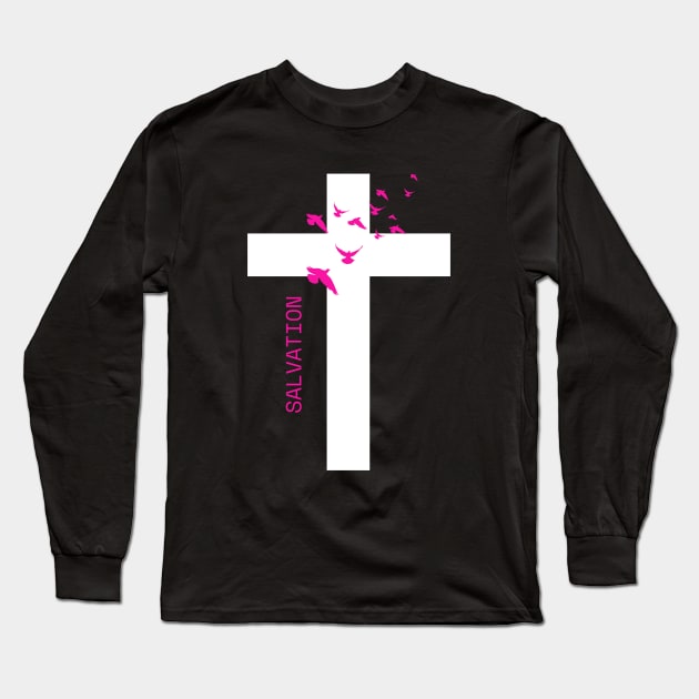Salvation Cross Christian Christianity Long Sleeve T-Shirt by Tip Top Tee's
